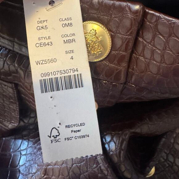 J. Crew Croc-Embellished Faux Leather Mini Skirt Midnight Brown Size 4 NWT - Picture 12 of 12